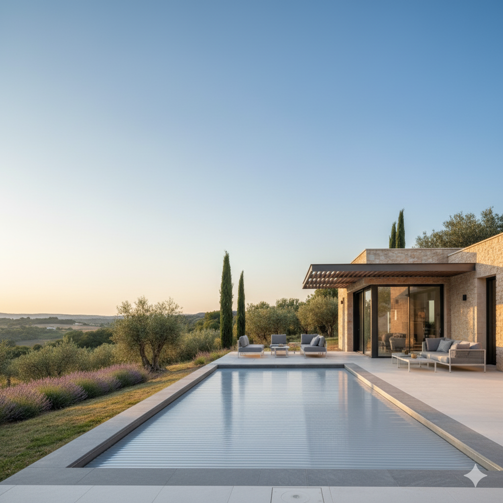 couverture à barres pour piscine