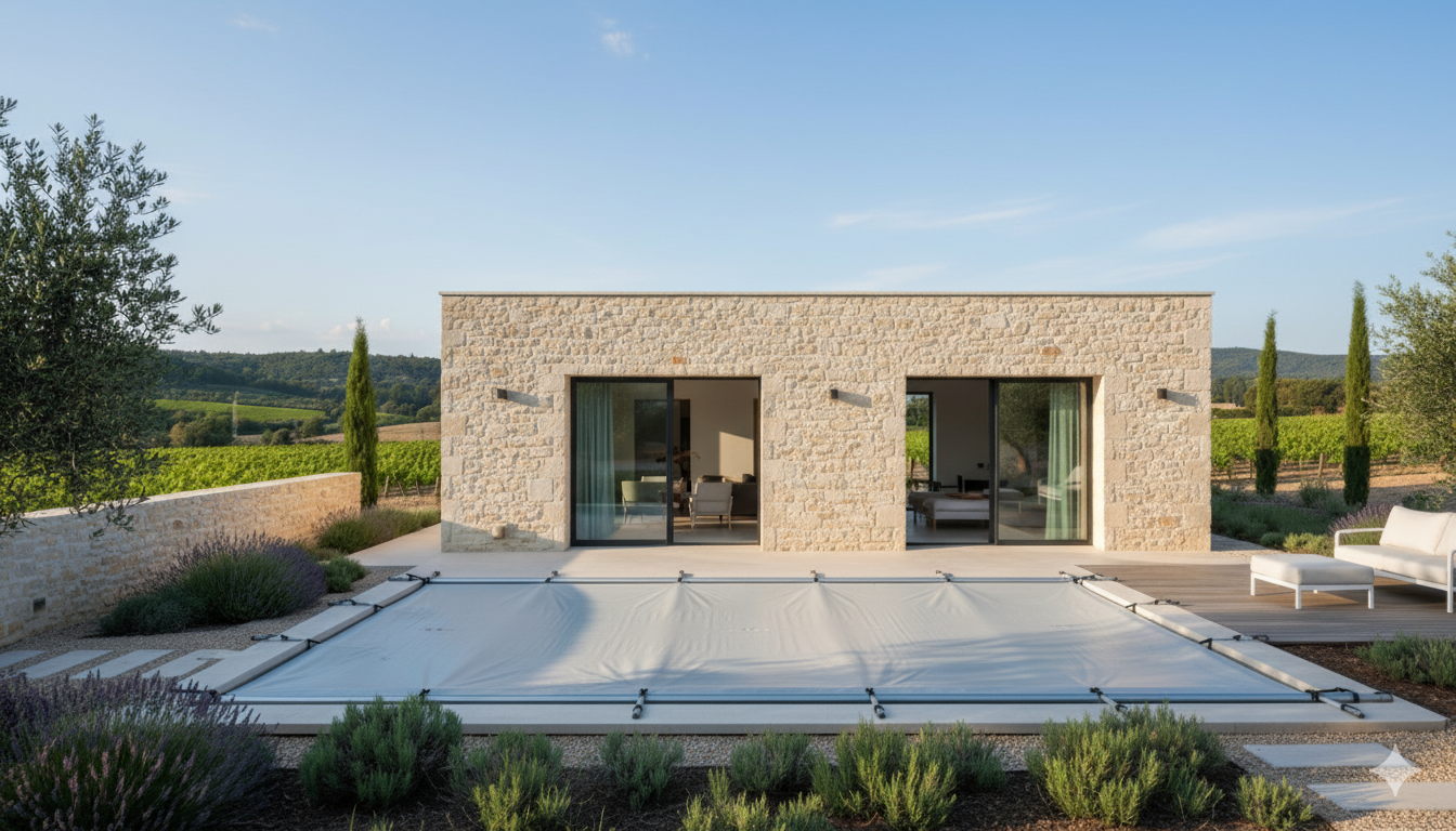 couverture à barres pour piscine